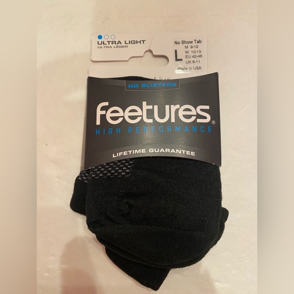 Feetures Unisex‎ High Performance Ultra Light No Show Tab Socks Size Large